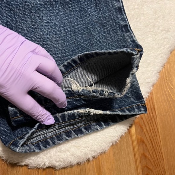 American Eagle Outfitters Dungarees Mens Buttonfly Blue Denim Jeans Size W33 L30 - Picture 7 of 12